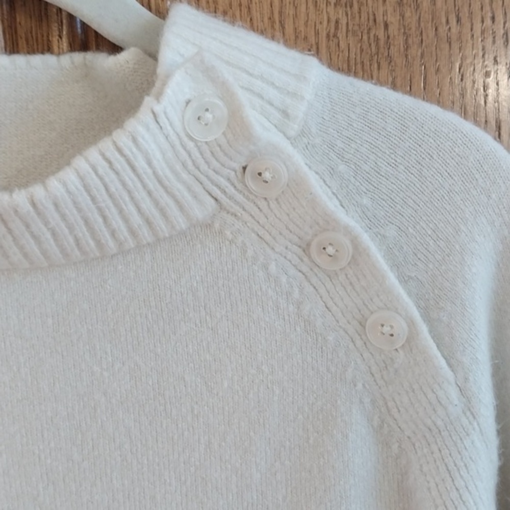 Talbots Vintage Women's Sz Petite Mock Neck Sweater Cream Color Long Sleeves - Picture 6 of 8